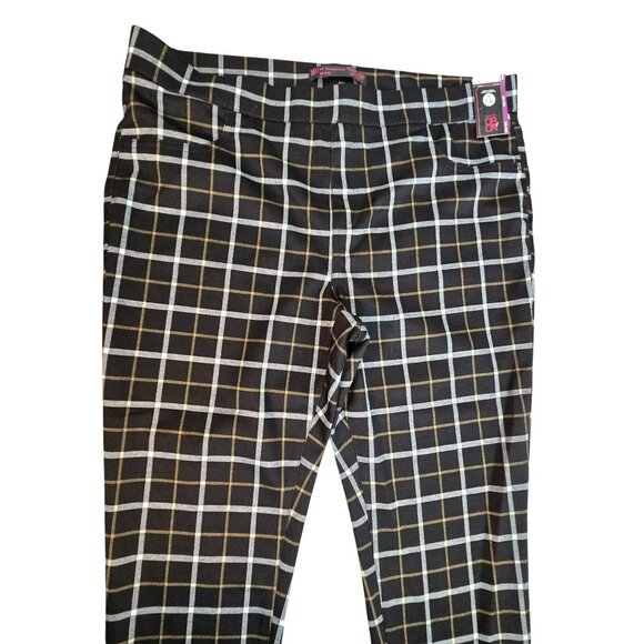 Black & White Plaid Stretch Pants Size XXL (19) Juniors With Back Pockets JJ3847 - Picture 4 of 7